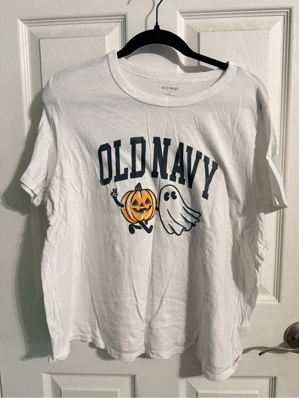 Old Navy White Tee with Pumpkin & Ghost Graphic